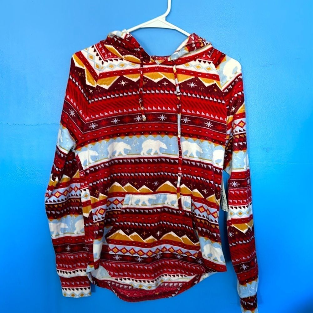 No Boundaries Women’s Size M Red Alpine Fleece Pullover Cozy Soft Sweater